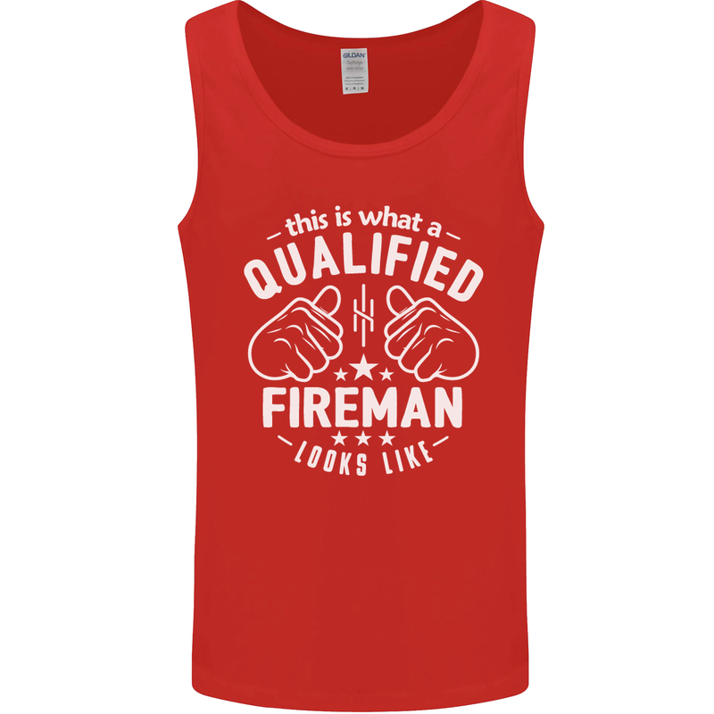 This Is What a Qualified Fireman Looks Like Mens Vest Tank Top Red