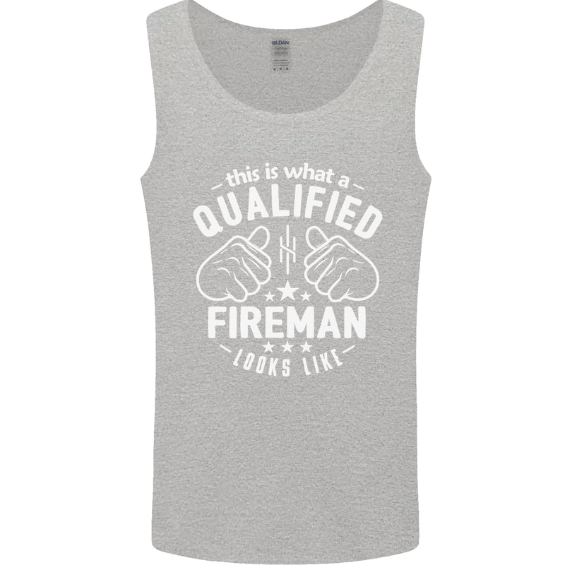 This Is What a Qualified Fireman Looks Like Mens Vest Tank Top Sports Grey