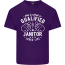 This Is What a Qualified Janitor Looks Like Mens Cotton T-Shirt Tee Top Purple