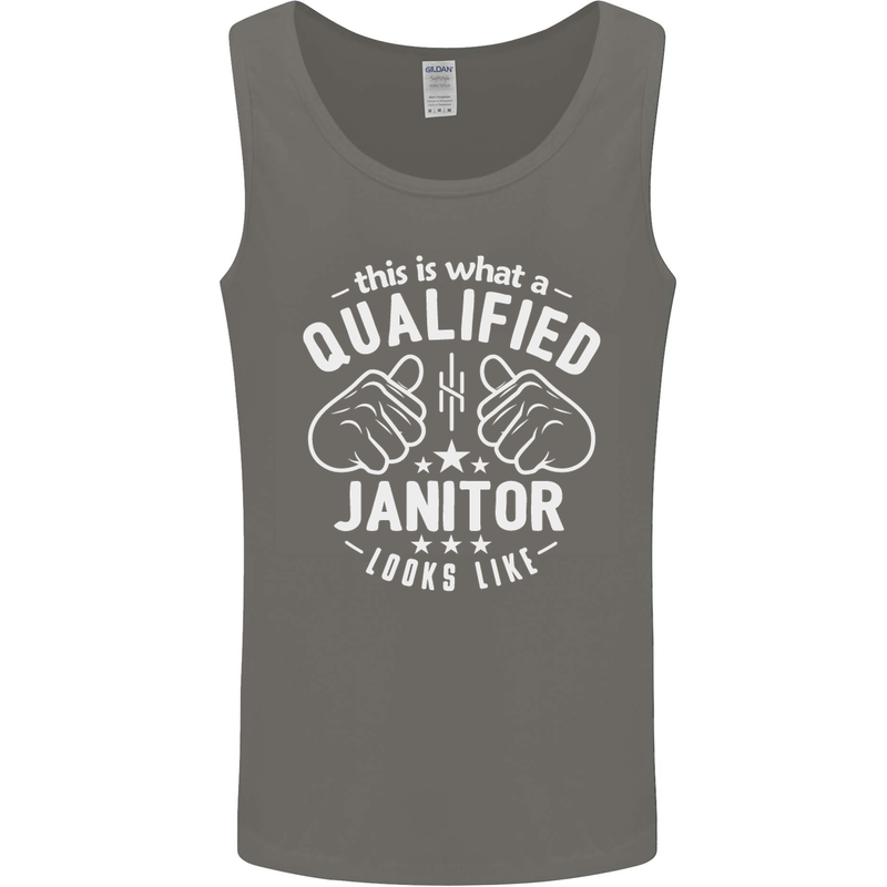 This Is What a Qualified Janitor Looks Like Mens Vest Tank Top Charcoal