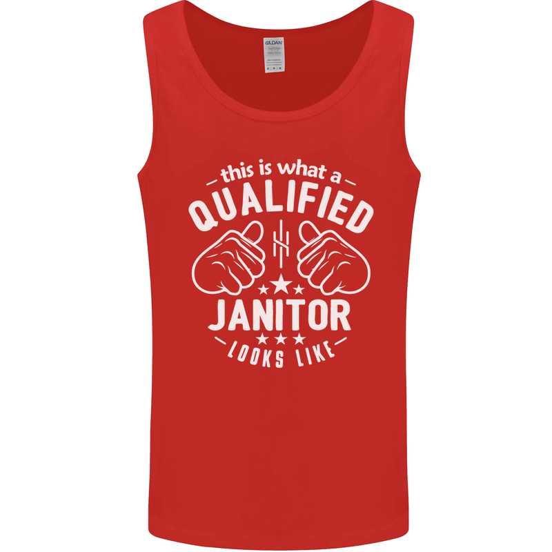 This Is What a Qualified Janitor Looks Like Mens Vest Tank Top Red