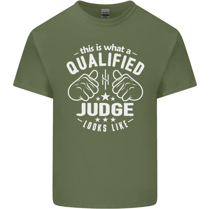This Is What a Qualified Judge Looks Like Mens Cotton T-Shirt Tee Top Military Green