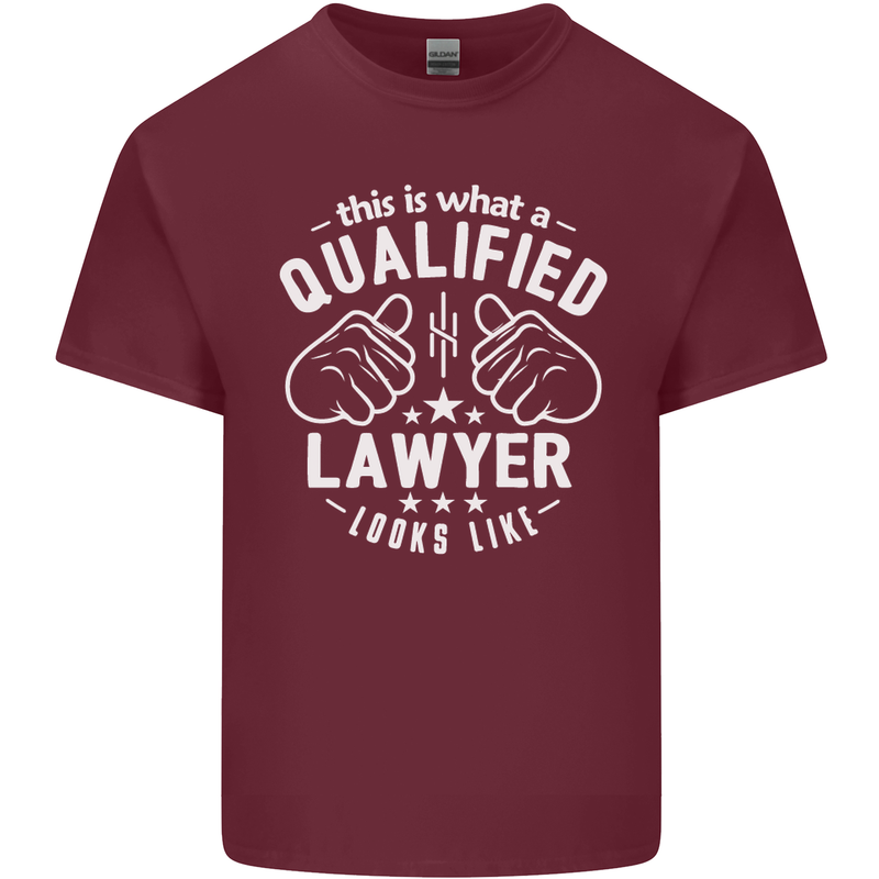 This Is What a Qualified Lawyer Looks Like Mens Cotton T-Shirt Tee Top Maroon