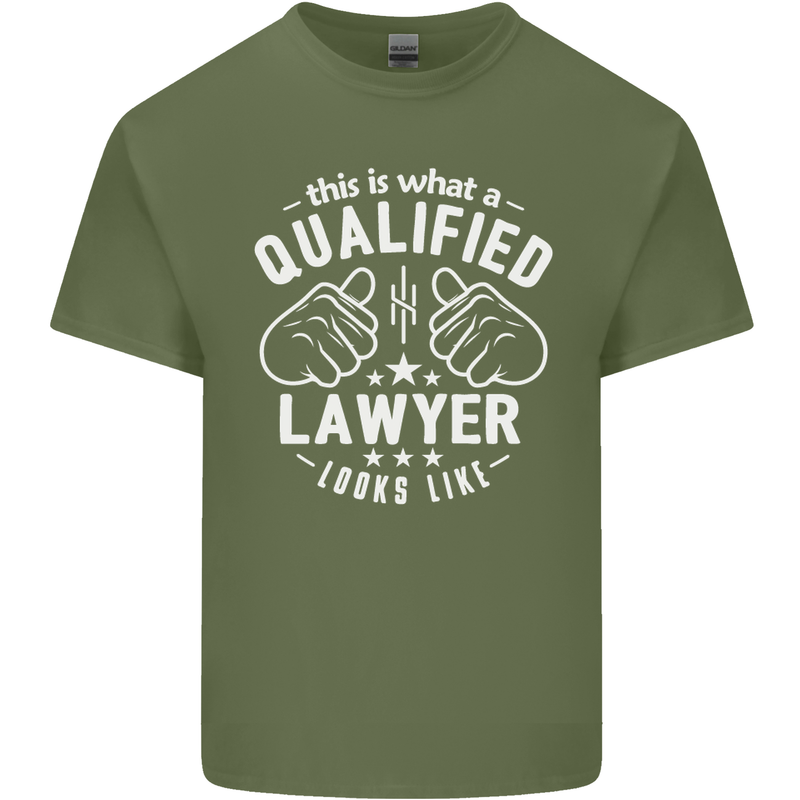 This Is What a Qualified Lawyer Looks Like Mens Cotton T-Shirt Tee Top Military Green