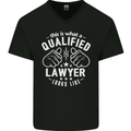 This Is What a Qualified Lawyer Looks Like Mens V-Neck Cotton T-Shirt Black