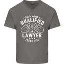 This Is What a Qualified Lawyer Looks Like Mens V-Neck Cotton T-Shirt Charcoal