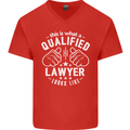 This Is What a Qualified Lawyer Looks Like Mens V-Neck Cotton T-Shirt Red