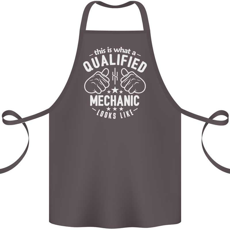 This Is What a Qualified Mechanic Looks Like Cotton Apron 100% Organic Dark Grey