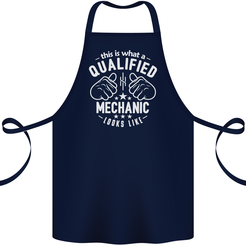 This Is What a Qualified Mechanic Looks Like Cotton Apron 100% Organic Navy Blue