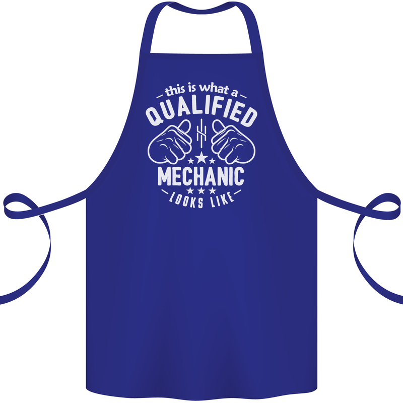 This Is What a Qualified Mechanic Looks Like Cotton Apron 100% Organic Royal Blue