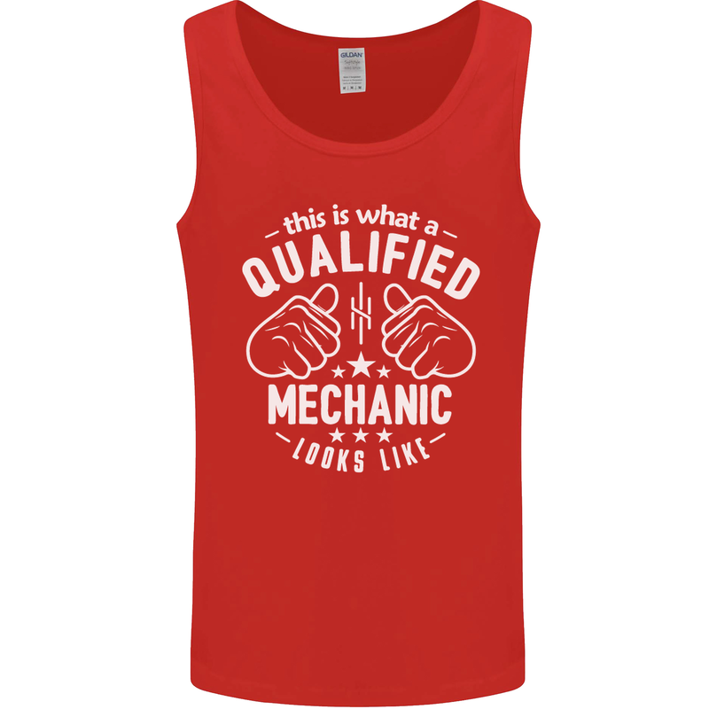 This Is What a Qualified Mechanic Looks Like Mens Vest Tank Top Red