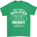 This Is What a Qualified Midwife Looks Like Mens T-Shirt Cotton Gildan Irish Green