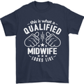 This Is What a Qualified Midwife Looks Like Mens T-Shirt Cotton Gildan Navy Blue