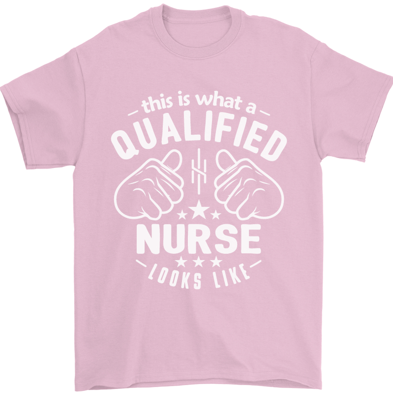 This Is What a Qualified Nurse Looks Like Mens T-Shirt Cotton Gildan Light Pink