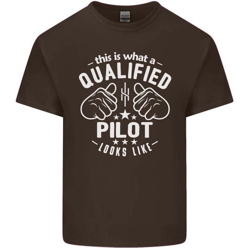 This Is What a Qualified Pilot Looks Like Mens Cotton T-Shirt Tee Top Dark Chocolate