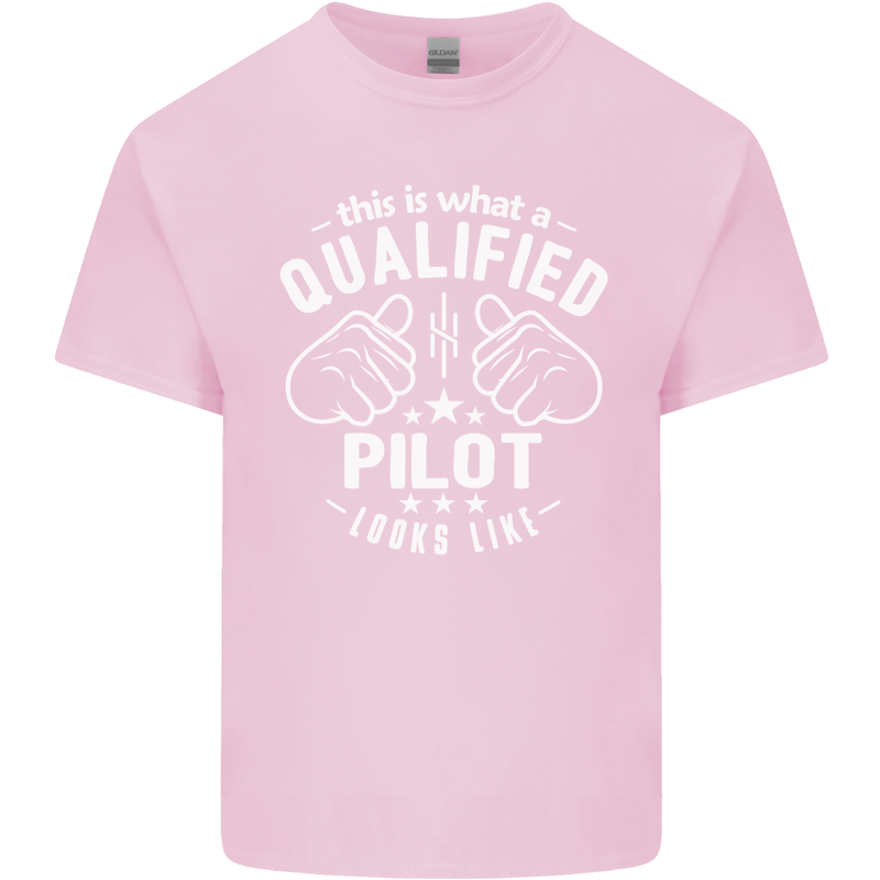 This Is What a Qualified Pilot Looks Like Mens Cotton T-Shirt Tee Top Light Pink