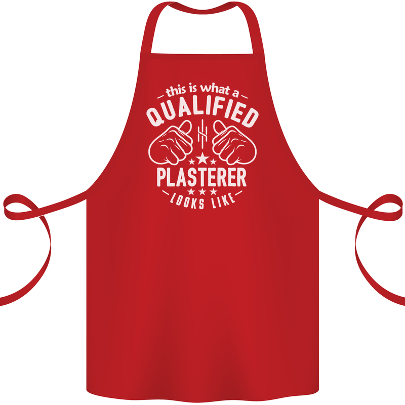 This Is What a Qualified Plasterer Cotton Apron 100% Organic Red