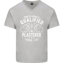 This Is What a Qualified Plasterer Mens V-Neck Cotton T-Shirt Sports Grey