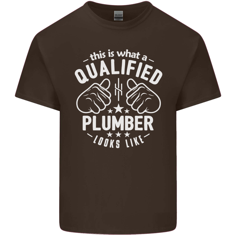 This Is What a Qualified Plumber Looks Like Mens Cotton T-Shirt Tee Top Dark Chocolate