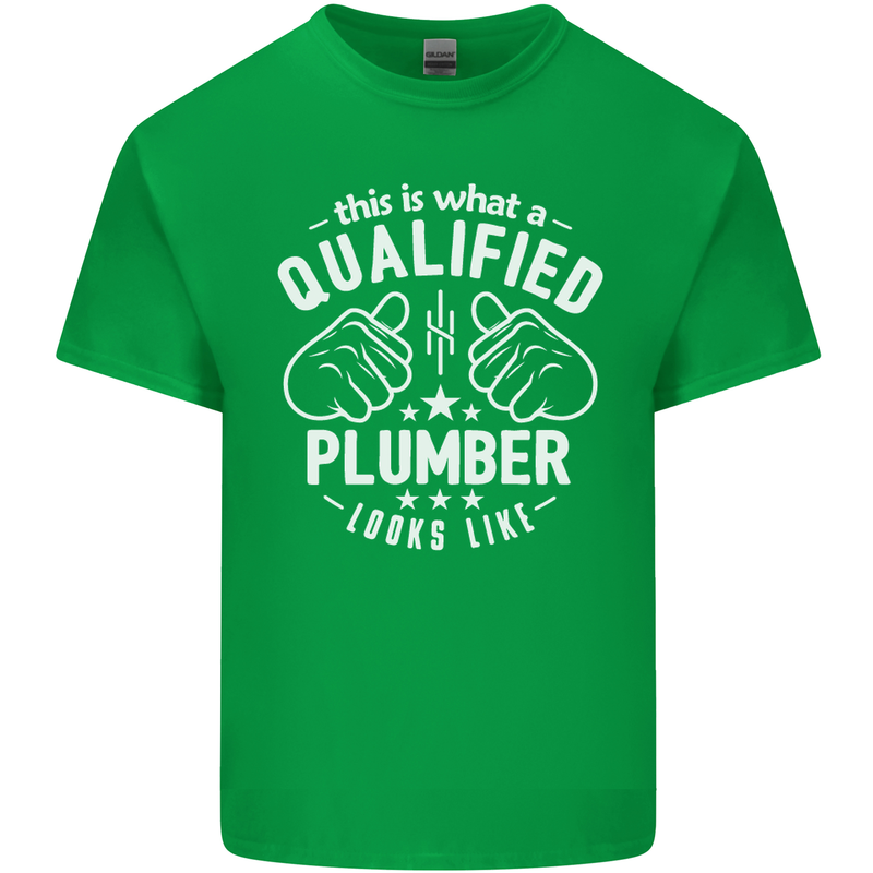 This Is What a Qualified Plumber Looks Like Mens Cotton T-Shirt Tee Top Irish Green