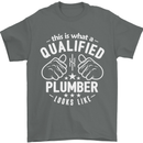 This Is What a Qualified Plumber Looks Like Mens T-Shirt Cotton Gildan Charcoal