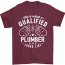 This Is What a Qualified Plumber Looks Like Mens T-Shirt Cotton Gildan Maroon