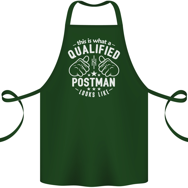 This Is What a Qualified Postman Looks Like Cotton Apron 100% Organic Forest Green