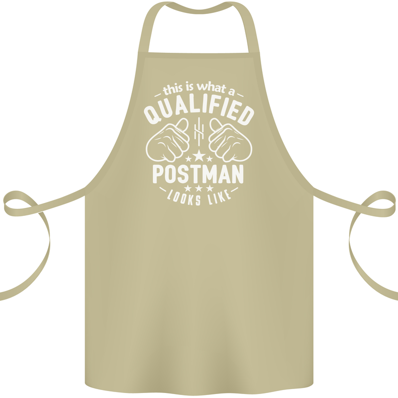 This Is What a Qualified Postman Looks Like Cotton Apron 100% Organic Khaki