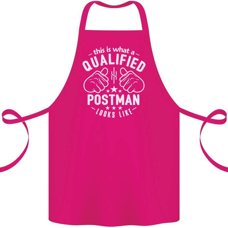 This Is What a Qualified Postman Looks Like Cotton Apron 100% Organic Pink