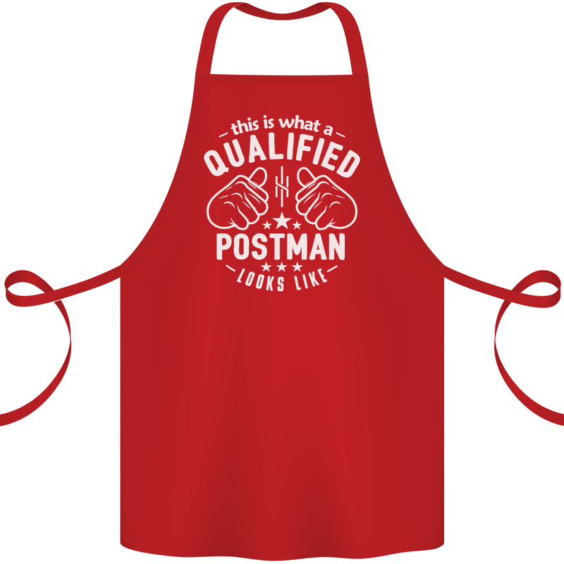 This Is What a Qualified Postman Looks Like Cotton Apron 100% Organic Red