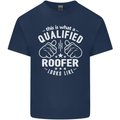 This Is What a Qualified Roofer Looks Like Mens Cotton T-Shirt Tee Top Navy Blue