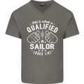 This Is What a Qualified Sailor Looks Like Mens V-Neck Cotton T-Shirt Charcoal