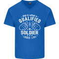 This Is What a Qualified Soldier Looks Like Mens V-Neck Cotton T-Shirt Royal Blue