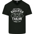 This Is What a Qualified Tailor Looks Like Mens V-Neck Cotton T-Shirt Black