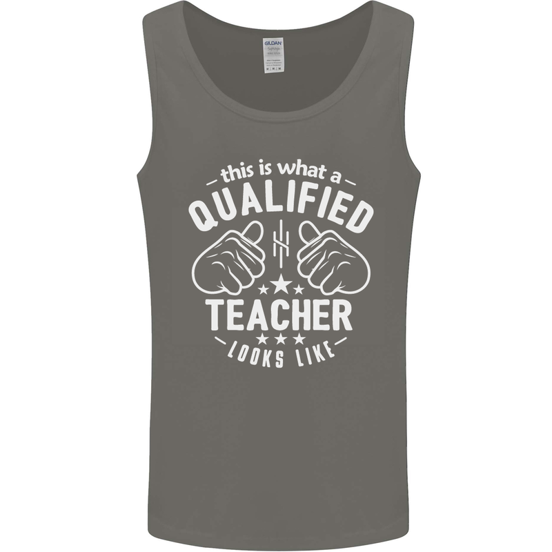 This Is What a Qualified Teacher Looks Like Mens Vest Tank Top Charcoal