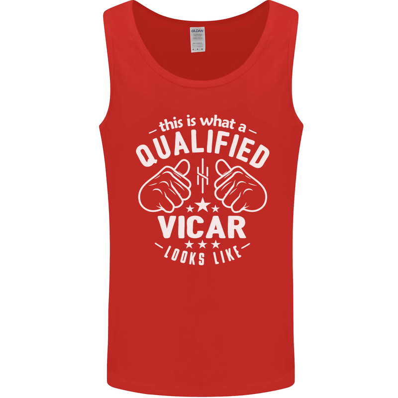 This Is What a Qualified Vicar Looks Like Mens Vest Tank Top Red