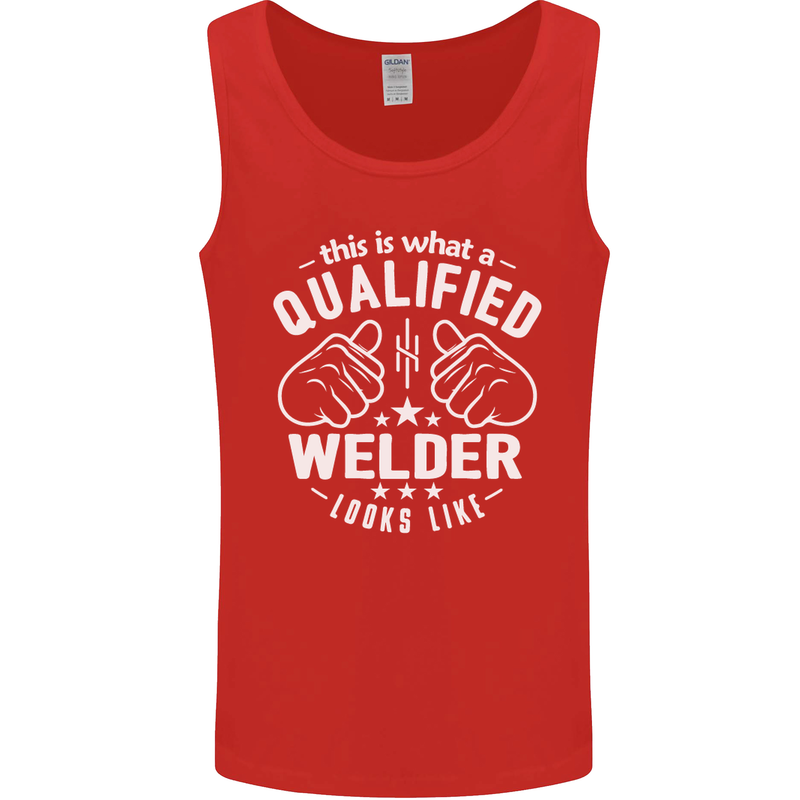 This Is What a Qualified Welder Looks Like Mens Vest Tank Top Red