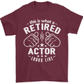 This Is What a Retired Actor Looks Like Mens T-Shirt Cotton Gildan Maroon
