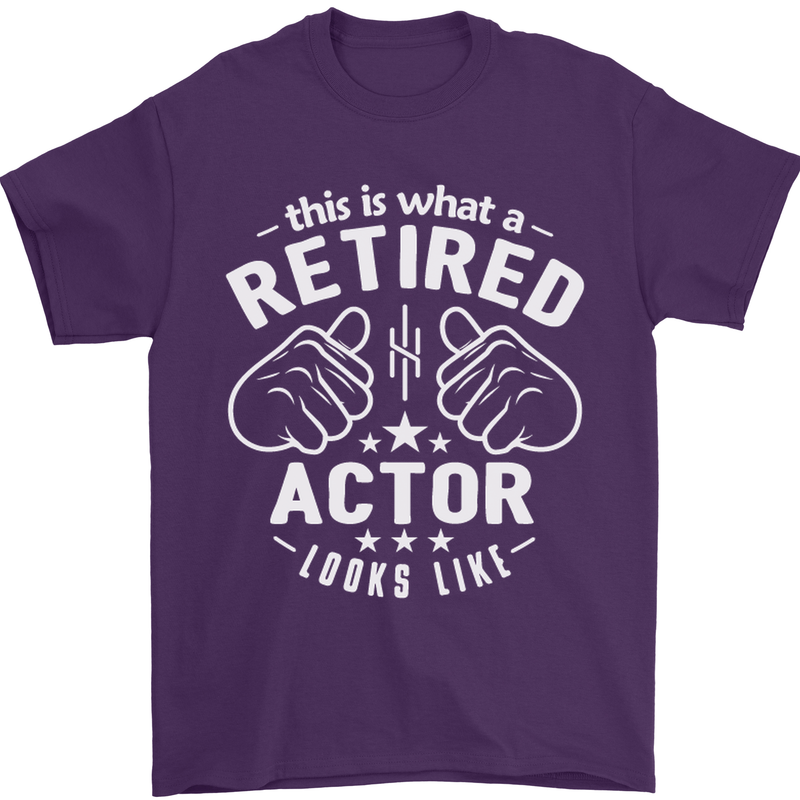 This Is What a Retired Actor Looks Like Mens T-Shirt Cotton Gildan Purple