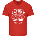 This Is What a Retired Actor Looks Like Mens V-Neck Cotton T-Shirt Red