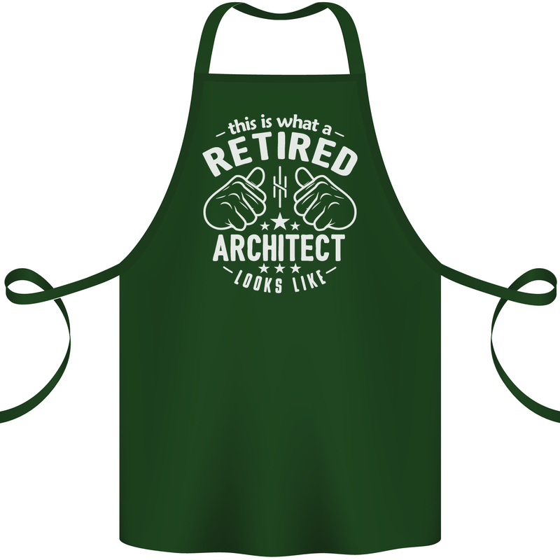 This Is What a Retired Architect Looks Like Cotton Apron 100% Organic Forest Green