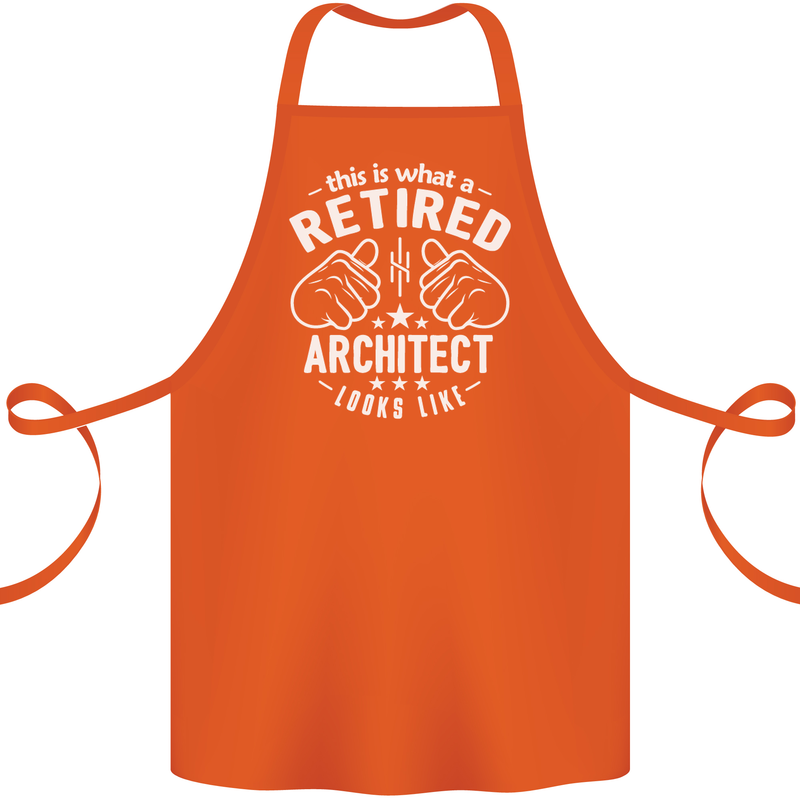 This Is What a Retired Architect Looks Like Cotton Apron 100% Organic Orange