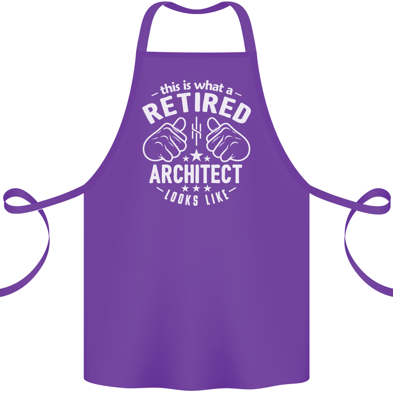 This Is What a Retired Architect Looks Like Cotton Apron 100% Organic Purple