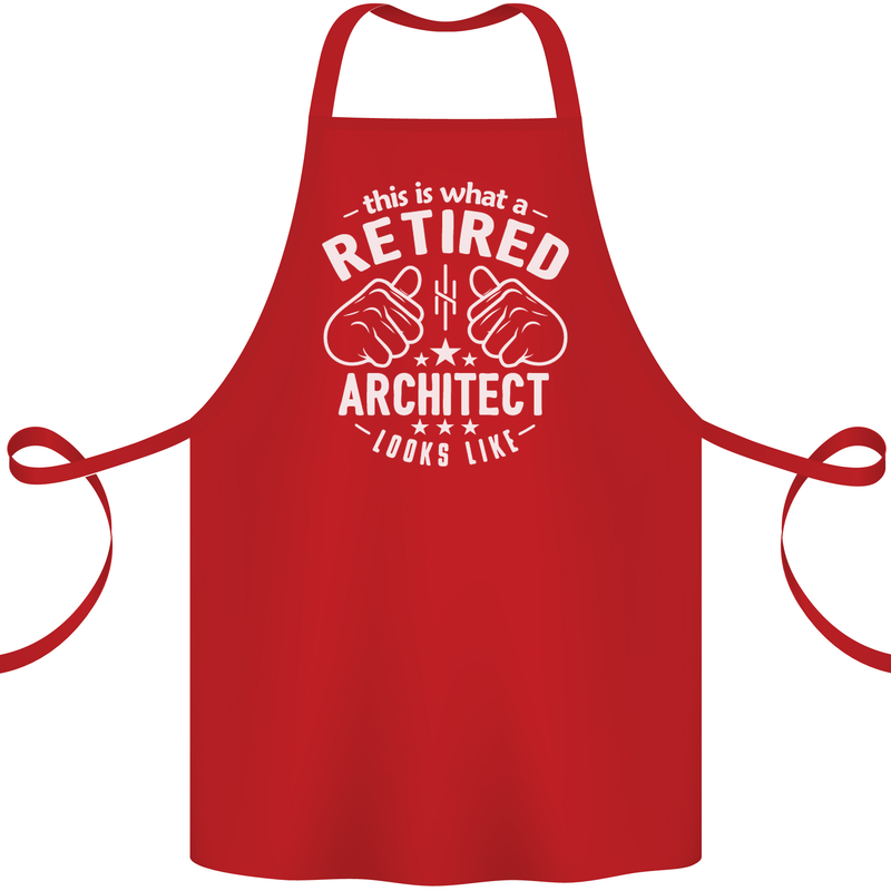 This Is What a Retired Architect Looks Like Cotton Apron 100% Organic Red
