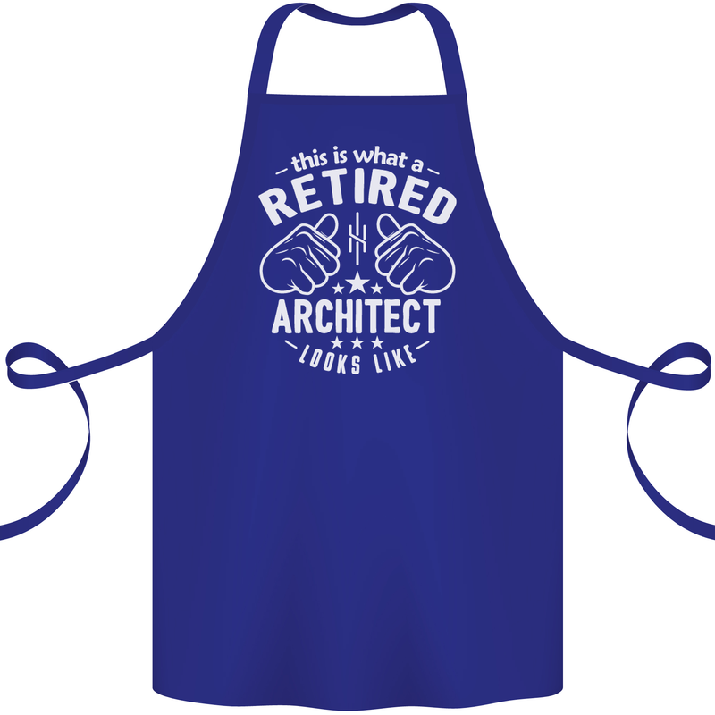 This Is What a Retired Architect Looks Like Cotton Apron 100% Organic Royal Blue
