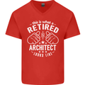 This Is What a Retired Architect Looks Like Mens V-Neck Cotton T-Shirt Red