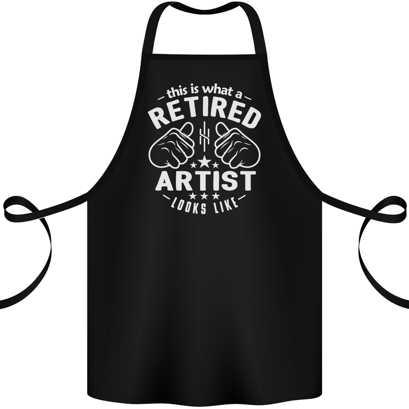 This Is What a Retired Artist Looks Like Cotton Apron 100% Organic Black
