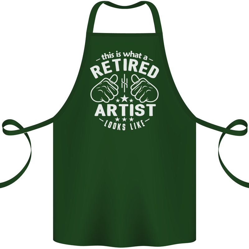 This Is What a Retired Artist Looks Like Cotton Apron 100% Organic Forest Green
