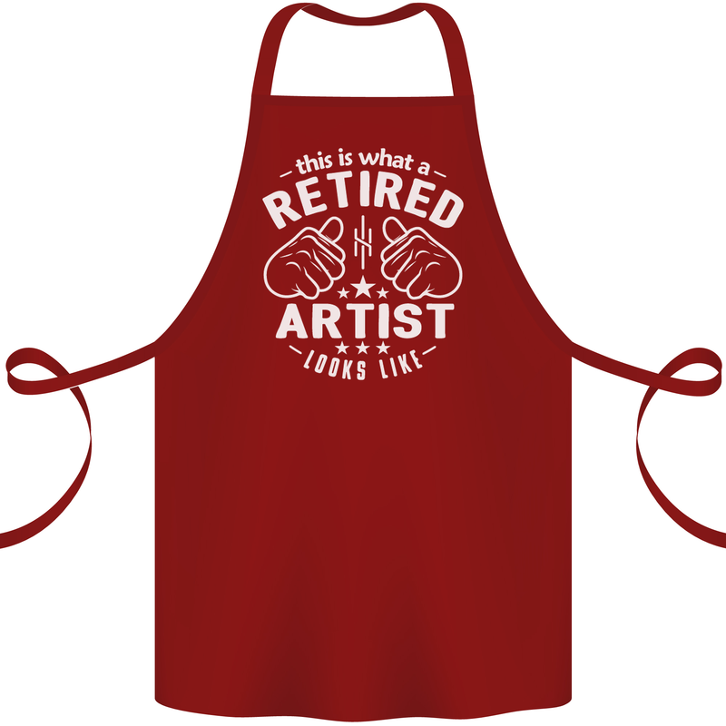 This Is What a Retired Artist Looks Like Cotton Apron 100% Organic Maroon