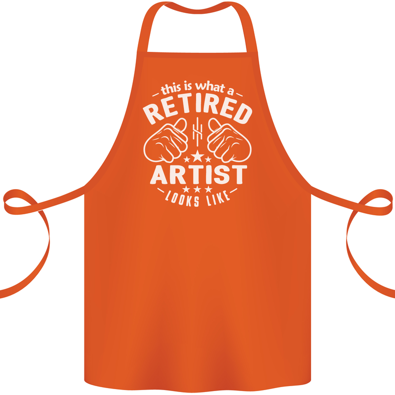 This Is What a Retired Artist Looks Like Cotton Apron 100% Organic Orange
